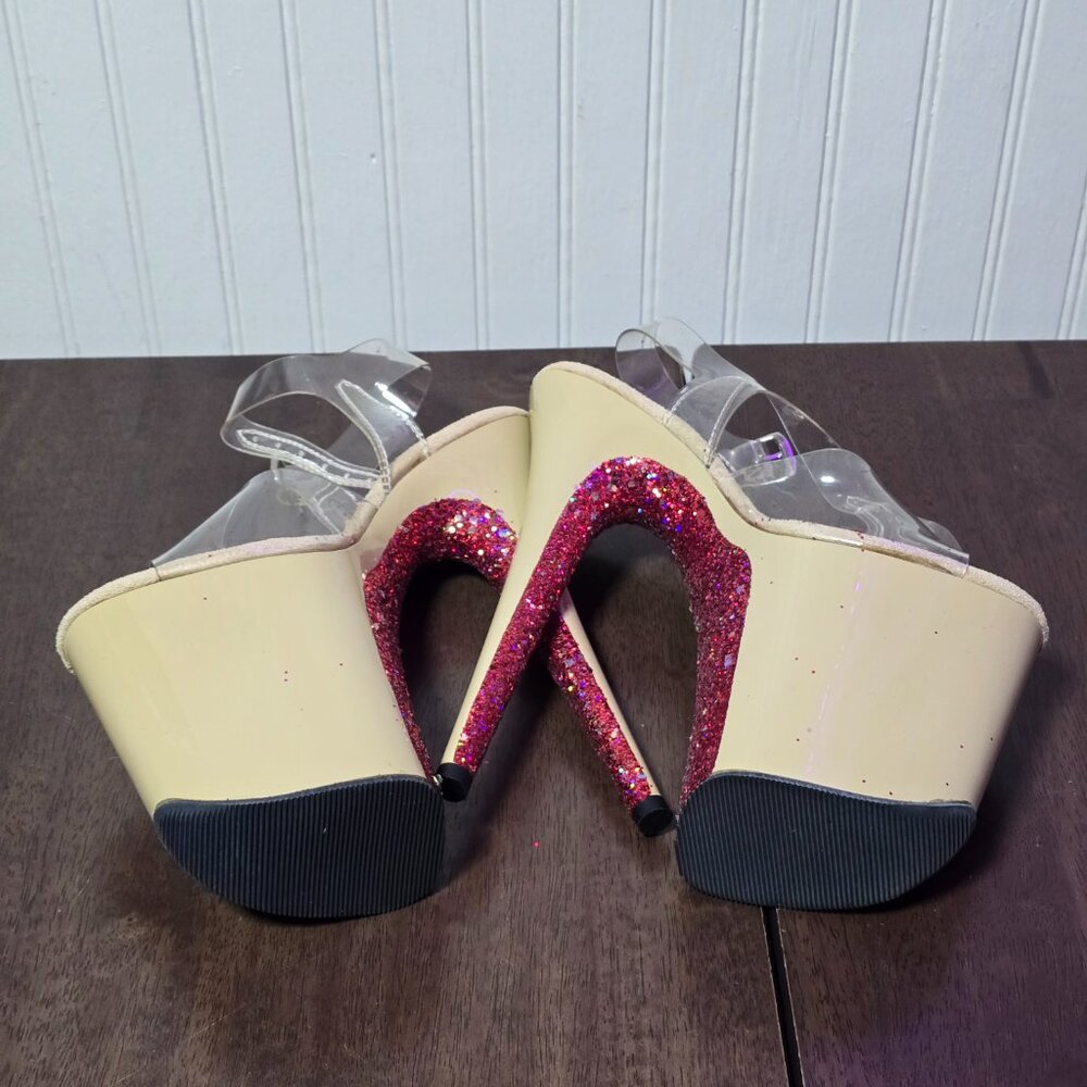 Pleaser Flamingo 808 NudeBoutin Custom 8" Heels Never Worn - Picture 5 of 5